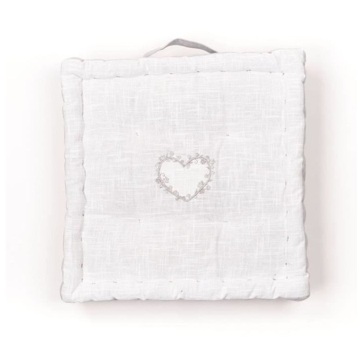 Coussin de sol - TODAY - CHARME - Slub x Chambray x Broderie Constance - 40 x 40 x 10 cm Coussin de sol - TODAY - CHARME - Slub x Chambray x Broderie Constance - 40 x 40 x 10 cm