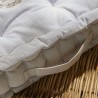 Coussin de sol - TODAY - CHARME - Slub x Chambray x Broderie Berenice