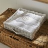 Coussin de sol - TODAY - CHARME - Slub x Chambray x Broderie Berenice