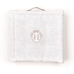 Coussin de sol - TODAY - CHARME - Slub x Chambray x Broderie Berenice
