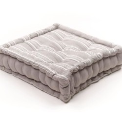 Coussin de sol - TODAY - CHARME - Slub x Chambray x Broderie Berenice