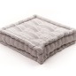Coussin de sol - TODAY - CHARME - Slub x Chambray x Broderie Berenice - 40 x 40 x 10 cm