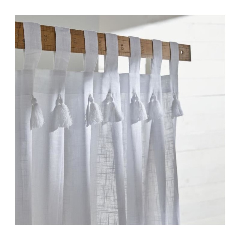 Voilage - TODAY - CHARME - Pattes slub craie - 140 x 240 cm