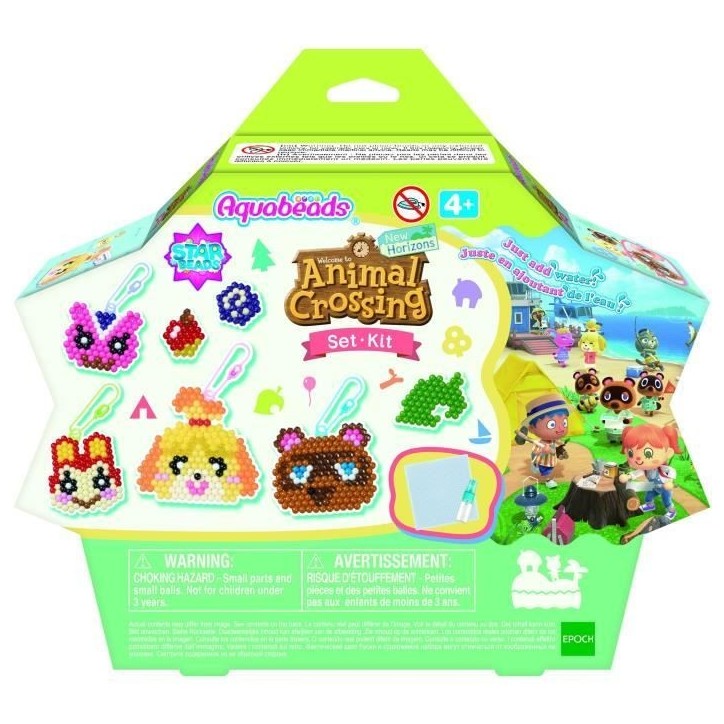 Aquabeads kit Animal Crossing: New Horizons, 800 perles de différentes formes et couleurs, perles qui collent avec de l'eau, 31 Aquabeads kit Animal Crossing: New Horizons, 800 perles de différentes formes et couleurs, perles qui collent avec de l'eau, 31