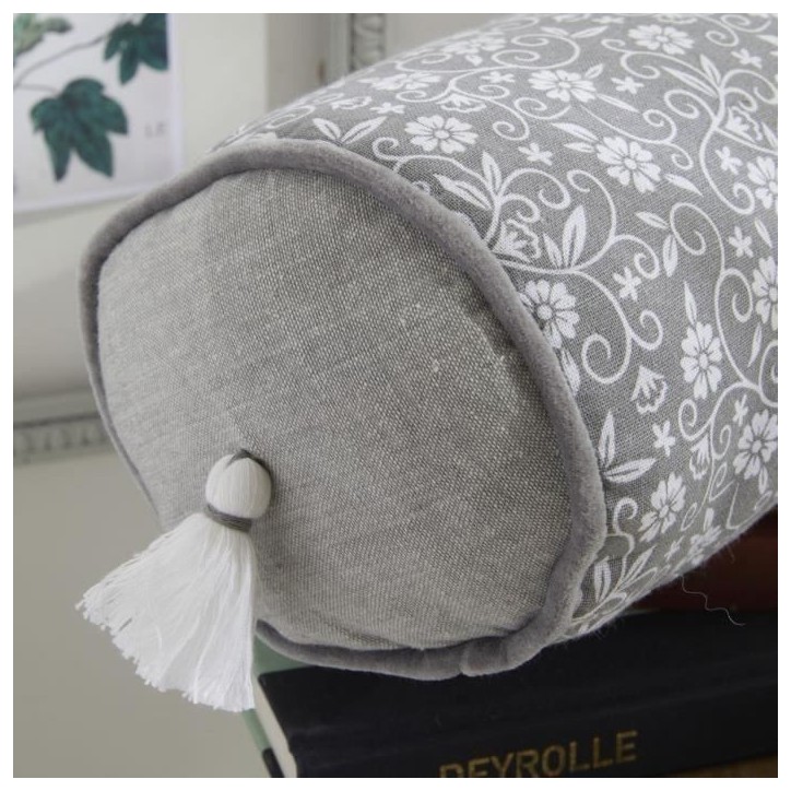 Coussin Polochon - TODAY - CHARME - Imprimé Gris foncé Capucine - 45 x 15 cm Coussin Polochon - TODAY - CHARME - Imprimé Gris foncé Capucine - 45 x 15 cm