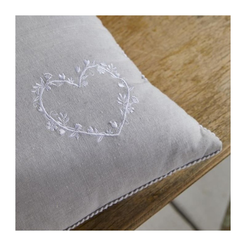 Coussin - TODAY - CHARME - Chambray x Petite broderie Constance - 40 x