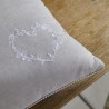 Coussin - TODAY - CHARME - Chambray x Petite broderie Constance - 40 x