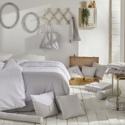 Coussin - TODAY - CHARME - Chambray x Petite broderie Constance - 40 x