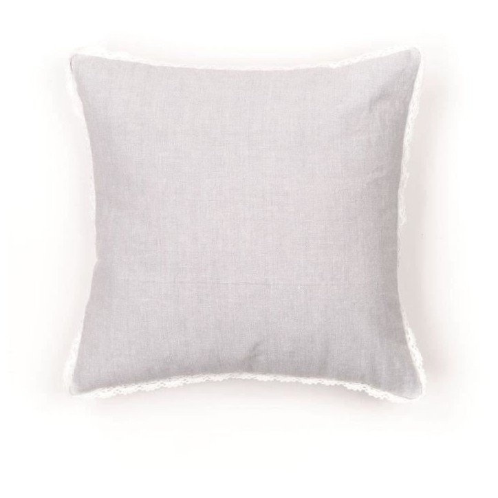Coussin - TODAY - CHARME - Chambray x Dentelle Capucine - 40 x 40 cm Coussin - TODAY - CHARME - Chambray x Dentelle Capucine - 40 x 40 cm