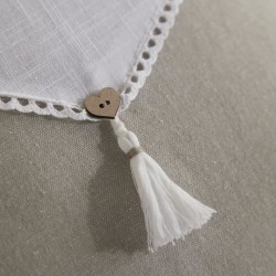 Coussin - TODAY - CHARME - Slub x Chambray x Pompon Berenice - 40 x 40