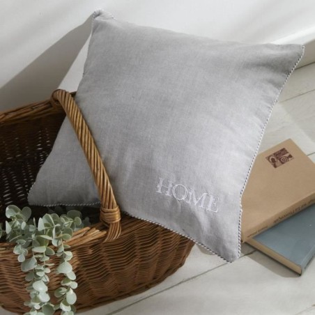 Coussin - TODAY - CHARME - Chambray x Petite broderie Capucine - 40 x 40 cm