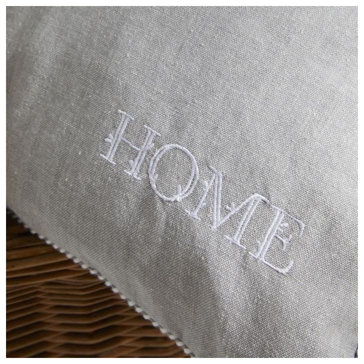 Coussin - TODAY - CHARME - Chambray x Petite broderie Capucine - 40 x 40 cm