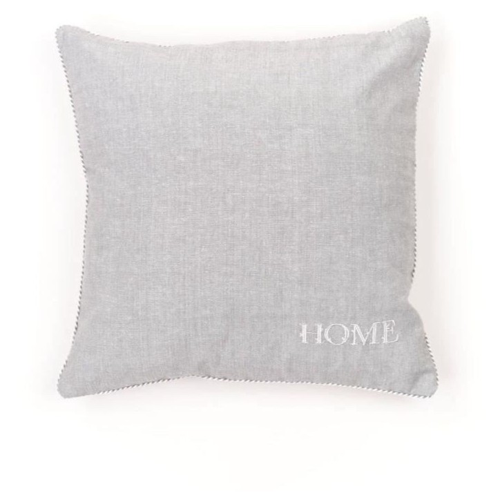 Coussin - TODAY - CHARME - Chambray x Petite broderie Capucine - 40 x 40 cm