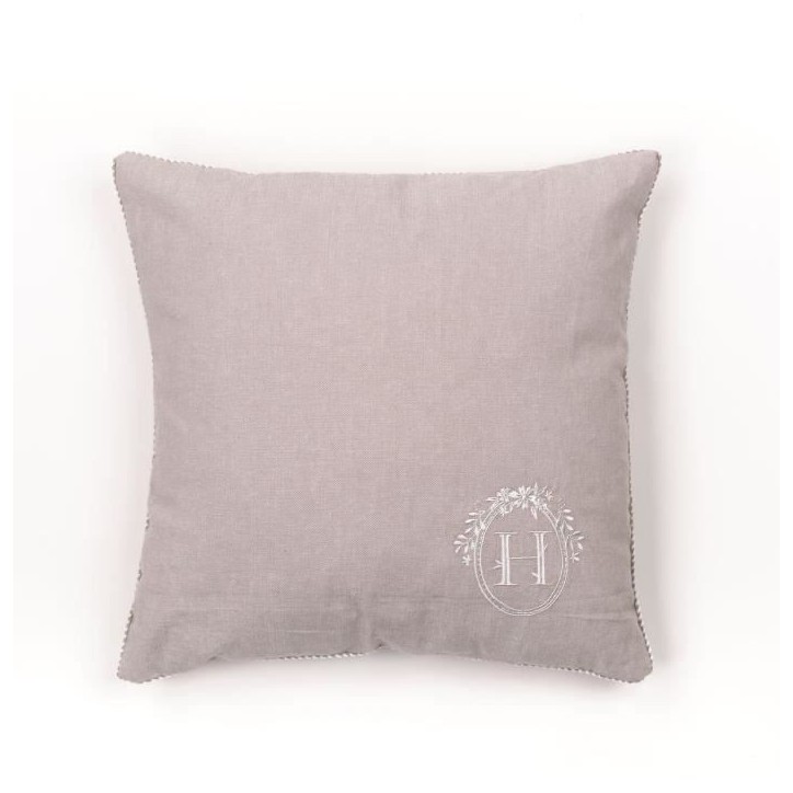 Coussin - TODAY - CHARME - Chambray x Petite broderie Berenice - 40 x 40 cm