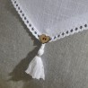Coussin - TODAY - CHARME - Slub x Chambray x Pompon Capucune - 40 x 40