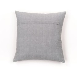 Coussin - TODAY - CHARME - Slub x Chambray x Pompon Capucune - 40 x 40