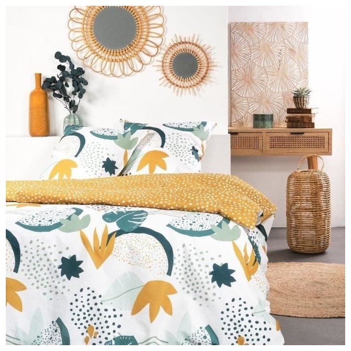 Parure de lit - TODAY - Sunshine - 119481 - 2 personnes - 240x220cm - Coton - Imprimé 11.52 Parure de lit - TODAY - Sunshine - 119481 - 2 personnes - 240x220cm - Coton - Imprimé 11.52