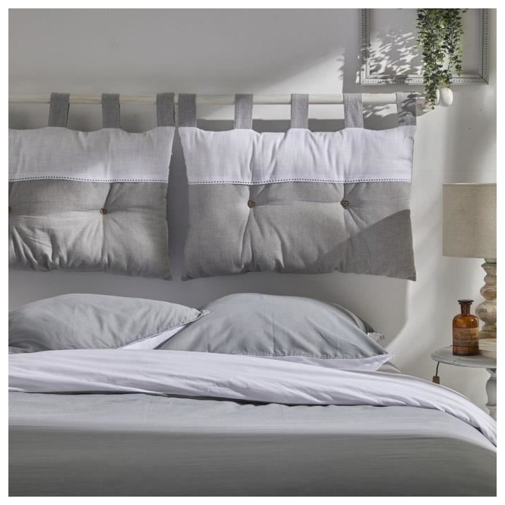 Tete de lit - TODAY - CHARME - Chambray x Slub Capucine - 45 x 70 cm