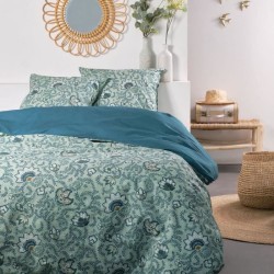 Parure de lit 220 x 240cm - TODAY - Sunshine - 100% Coton - Bleu - Aut
