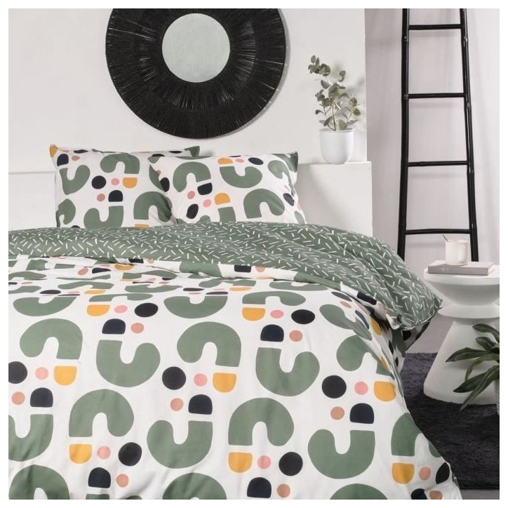 Parure de lit - TODAY - Sunshine - 2 personnes - 240x220cm - Coton - Vert - Autres motifs Parure de lit - TODAY - Sunshine - 2 personnes - 240x220cm - Coton - Vert - Autres motifs