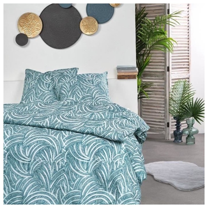 Parure de lit - TODAY - Sunshine - 100% Coton - Bleu - Autres motifs Parure de lit - TODAY - Sunshine - 100% Coton - Bleu - Autres motifs