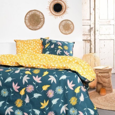 Parure de lit - TODAY - Sunshine - Jaune - 100% Coton - 57 fils - 2 pe