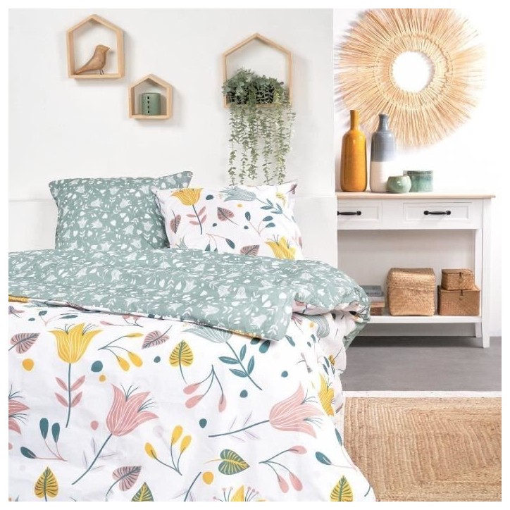 Parure de lit 2 personnes - TODAY - Sunshine 11.44 - 220 x 240 cm - 100% Coton imprimé Parure de lit 2 personnes - TODAY - Sunshine 11.44 - 220 x 240 cm - 100% Coton imprimé