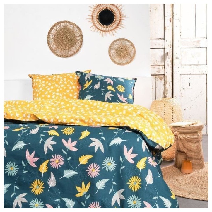 Parure de lit - TODAY - Sunshine - 119461 - 2 personnes - 240x220cm - Coton - Imprimé 11.42 Parure de lit - TODAY - Sunshine - 119461 - 2 personnes - 240x220cm - Coton - Imprimé 11.42