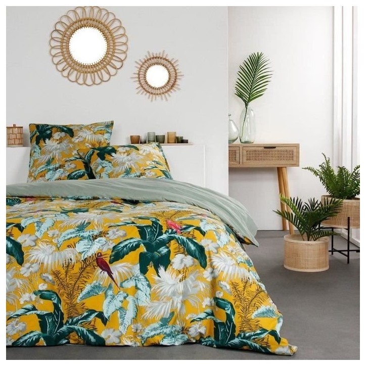 Parure de lit - TODAY - Sunshine - Jaune - 100% Coton - 260x240cm Parure de lit - TODAY - Sunshine - Jaune - 100% Coton - 260x240cm