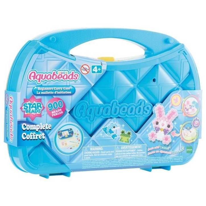 Aquabeads Mallette d'initiation 900 perles de différentes formes et couleurs, perles qui collent avec de l'eau, Des 4 ans Aquabeads Mallette d'initiation 900 perles de différentes formes et couleurs, perles qui collent avec de l'eau, Des 4 ans