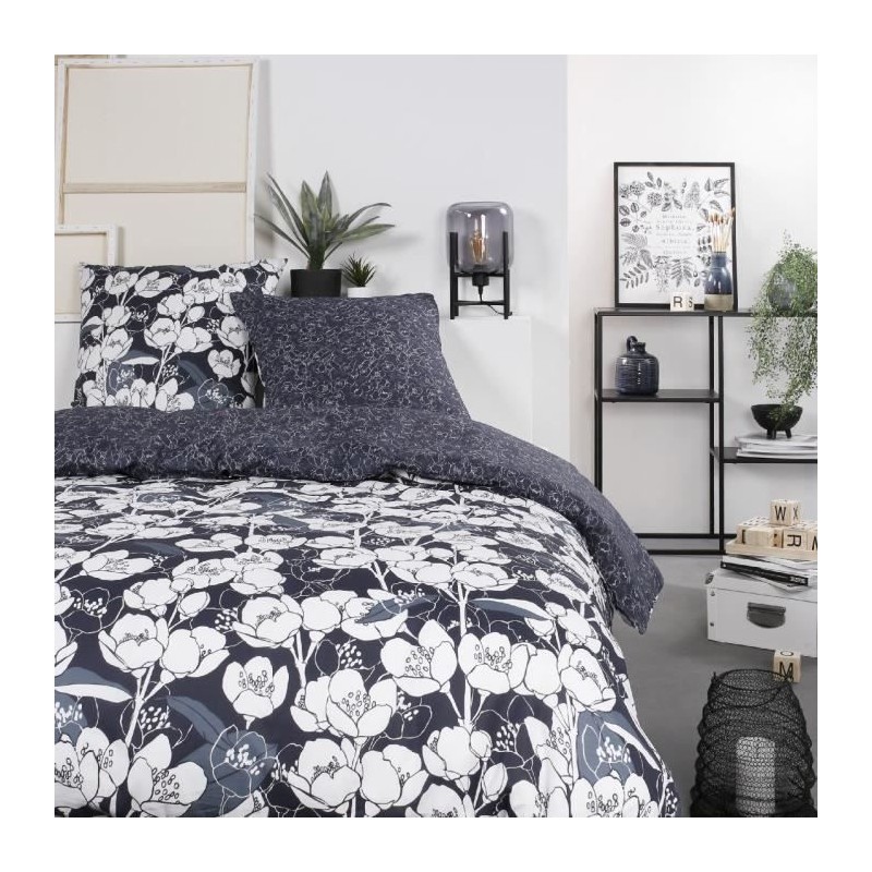 Parure de lit Mawira - 2 personnes - 260 x 240 cm - 100% coton - Bleu Parure de lit Mawira - 2 personnes - 260 x 240 cm - 100% coton - Bleu