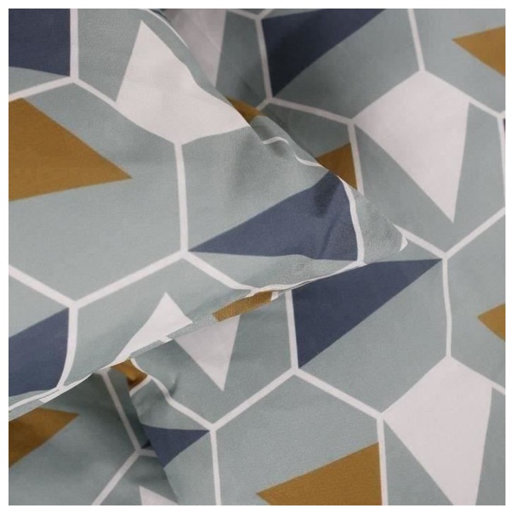 PARURE DE LIT TODAY - HOUSSE DE COUETTE 220X240 + 2 TAIES D OREILLER 63X63 - 100% COTON 57 fils - Mawira 2.19