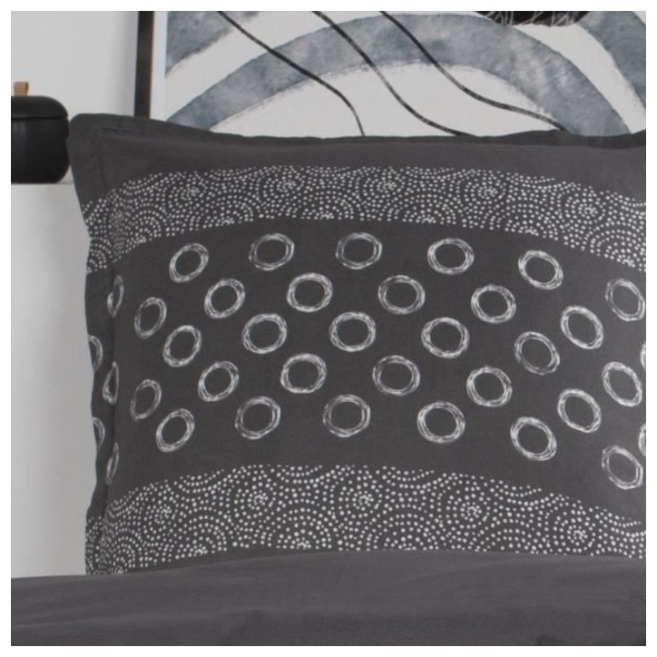TODAY Parure de lit Coton 1 personne - 140x200 cm - Imprimé Gris Gael TODAY Parure de lit Coton 1 personne - 140x200 cm - Imprimé Gris Gael
