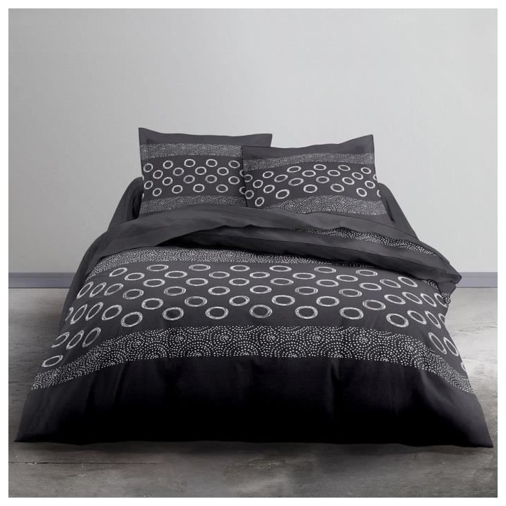 TODAY Parure de lit Coton 1 personne - 140x200 cm - Imprimé Gris Gael TODAY Parure de lit Coton 1 personne - 140x200 cm - Imprimé Gris Gael