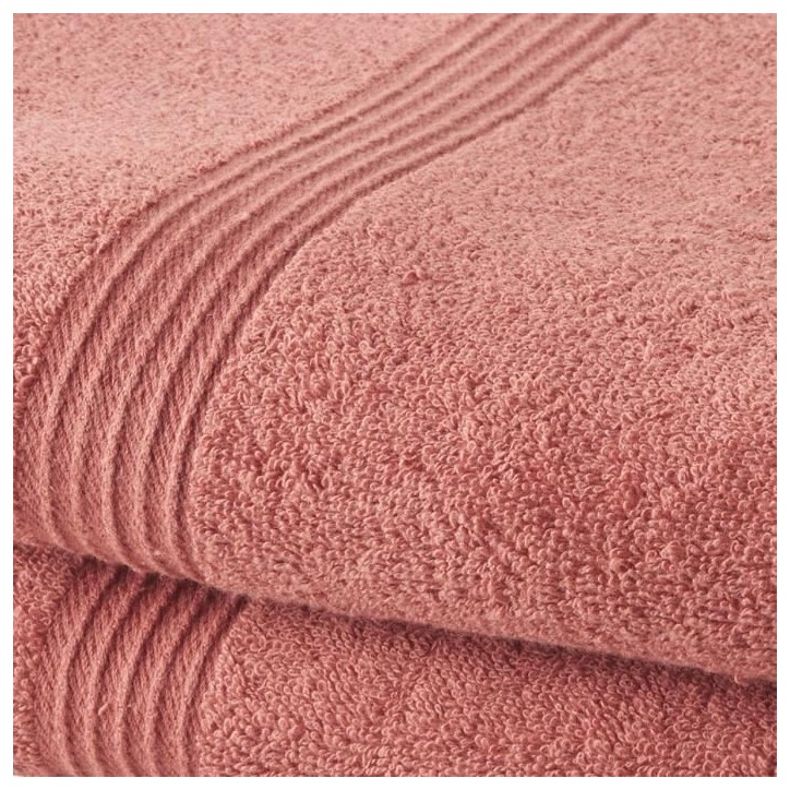 TODAY Lot de 2 Serviettes de Bain 100% coton - 50x100 cm - Terracotta TODAY Lot de 2 Serviettes de Bain 100% coton - 50x100 cm - Terracotta