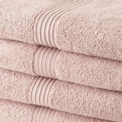 TODAY Lot de 4 Serviettes de Bain 100% coton - 50x100 cm - Rose des sa
