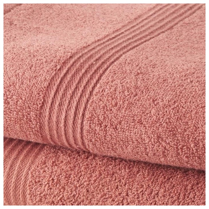 TODAY Lot de 1 Drap de Bain 100% coton 70x130 cm + 1 Serviette de Bain 50x100 cm - Terracotta TODAY Lot de 1 Drap de Bain 100% coton 70x130 cm + 1 Serviette de Bain 50x100 cm - Terracotta
