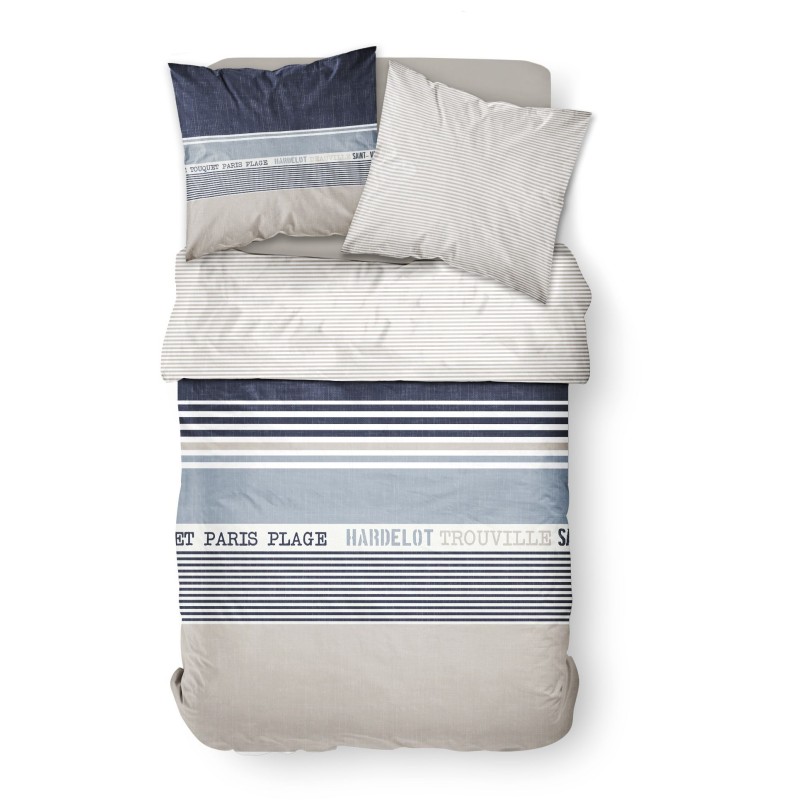Parure de lit 2 personnes - TODAY - 220 x 240 cm - 100 % Coton imprim Parure de lit 2 personnes - TODAY - 220 x 240 cm - 100 % Coton imprim