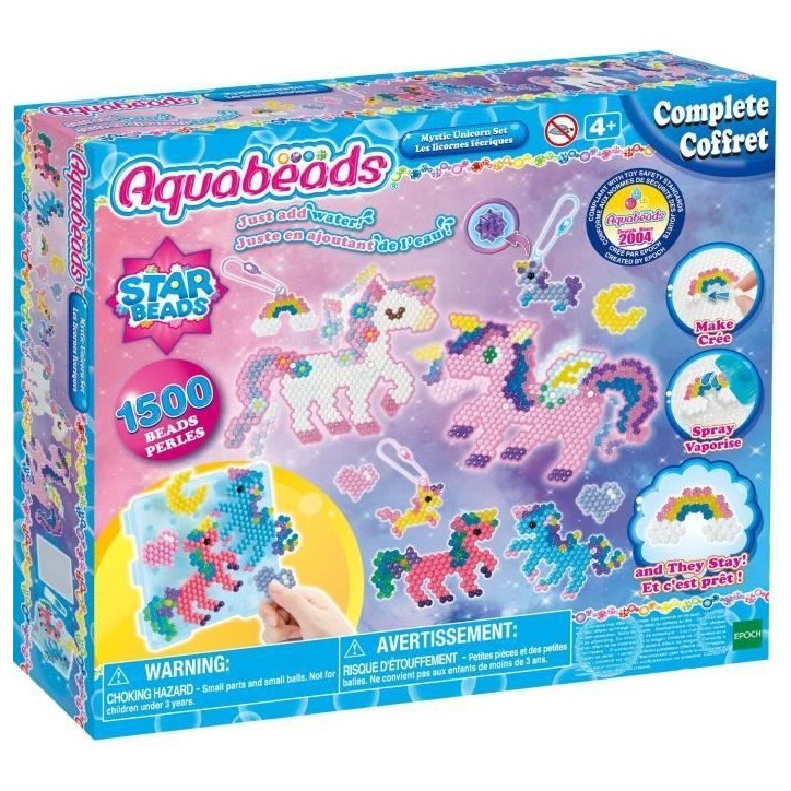 Aquabeads - Licornes féériques - Loisir créatif - 1500 perles - Rose