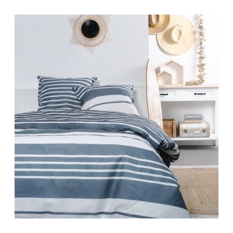 Housse de couette 2 personnes -TODAY - 240x200 cm - 100% Coton - Bleu Housse de couette 2 personnes -TODAY - 240x200 cm - 100% Coton - Bleu