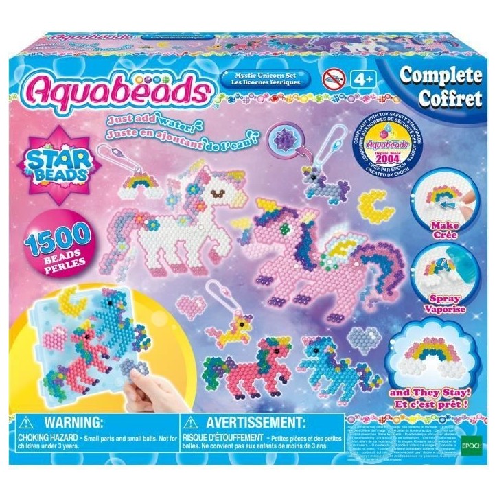 Aquabeads - Licornes féériques - Loisir créatif - 1500 perles - Rose