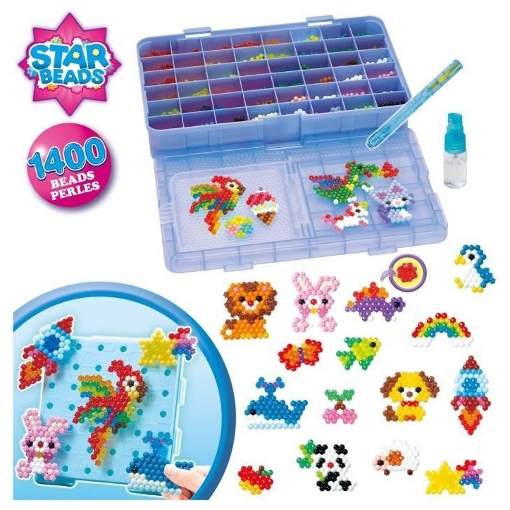 Aquabeads La mallette d'expert, Coffret 1400 perles multicolores, perles qui collent avec de l'eau, 31967, Des 4 ans Aquabeads La mallette d'expert, Coffret 1400 perles multicolores, perles qui collent avec de l'eau, 31967, Des 4 ans