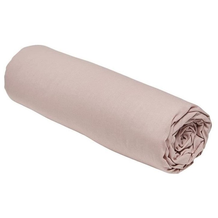 Drap housse TODAY Essential - 90 x 190 cm - 1 personne - 100% Coton uni - Rose des sables Drap housse TODAY Essential - 90 x 190 cm - 1 personne - 100% Coton uni - Rose des sables
