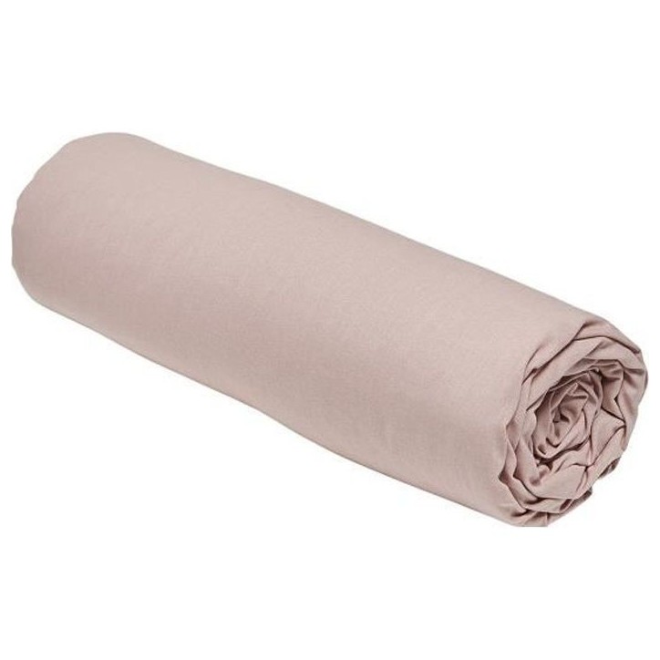 Drap housse TODAY Essential - 140 x 190 cm - 2 personnes - 100% Coton uni - Rose des sables