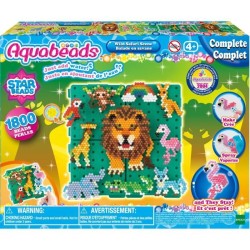 Aquabeads Balade en savane, Coffret 1000 perles et 4 bases de créatio