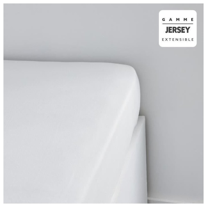 Drap housse TODAY Essential - 90 x 190+25 cm - 1 personne - 100% Coton jersey - Craie