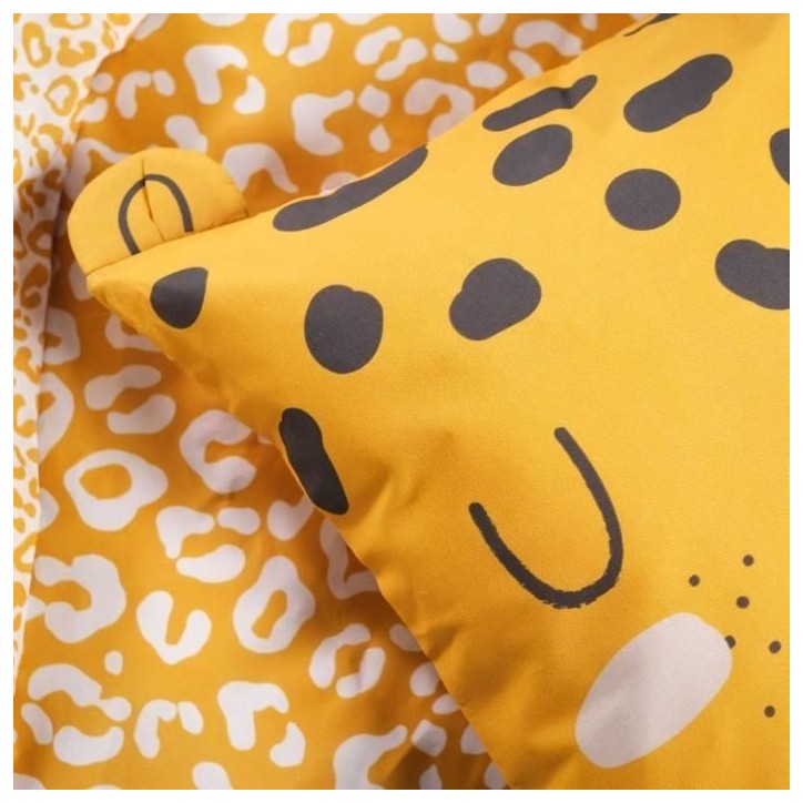 Parure de lit enfant TODAY Funny - 140x200 cm - 100% Coton - imprimé léopard Parure de lit enfant TODAY Funny - 140x200 cm - 100% Coton - imprimé léopard
