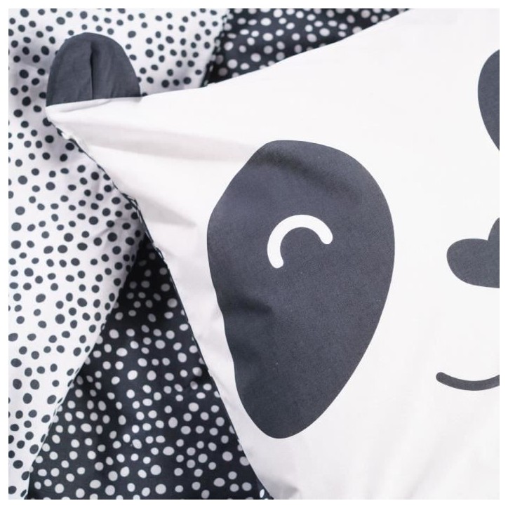Parure de lit TODAY - housse de couette 140x200 + 1 taie d'oreiller 63x63 - 1 personne - FUNNY2.8 - Blanc et noir Parure de lit TODAY - housse de couette 140x200 + 1 taie d'oreiller 63x63 - 1 personne - FUNNY2.8 - Blanc et noir