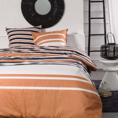 Parure de lit 2 personnes -TODAY - 240x220 cm - 100% Coton - Orange, N