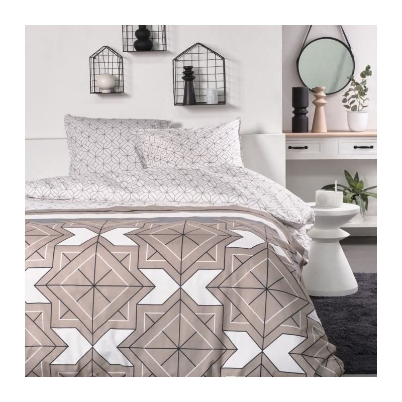 Parure de lit 2 personnes -TODAY - 240x200 cm - 100% Coton - Beige, No Parure de lit 2 personnes -TODAY - 240x200 cm - 100% Coton - Beige, No